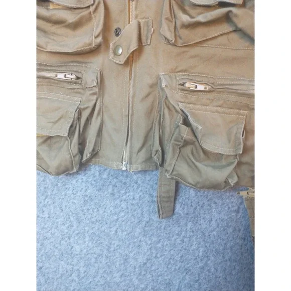 Safari Club Mens XL Khaki Cotton Fishing Utility Vest Multi Pocket Photography - Picture 10 of 14